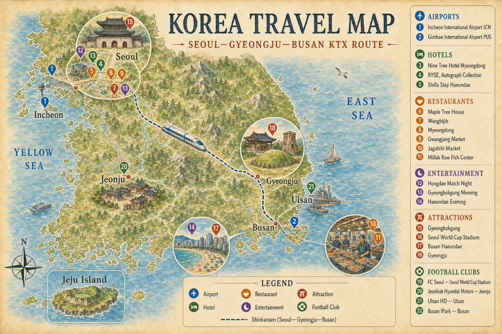 Korea Global Travel Map