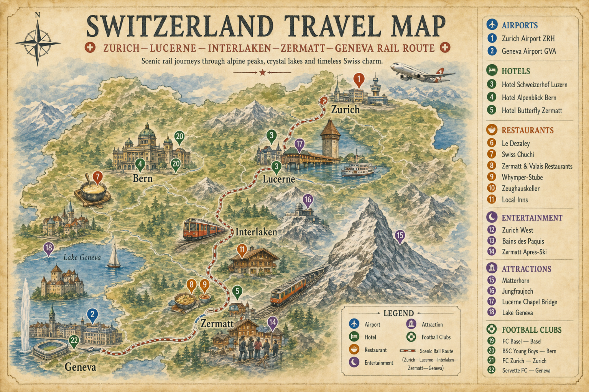 Switzerland Global Travel Map